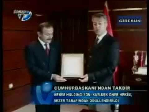 Cumhurbaşkanımız Sayın Ahmet Necdet SEZER’den Takdirname
